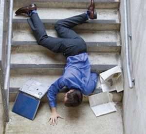 man fell down the stairs